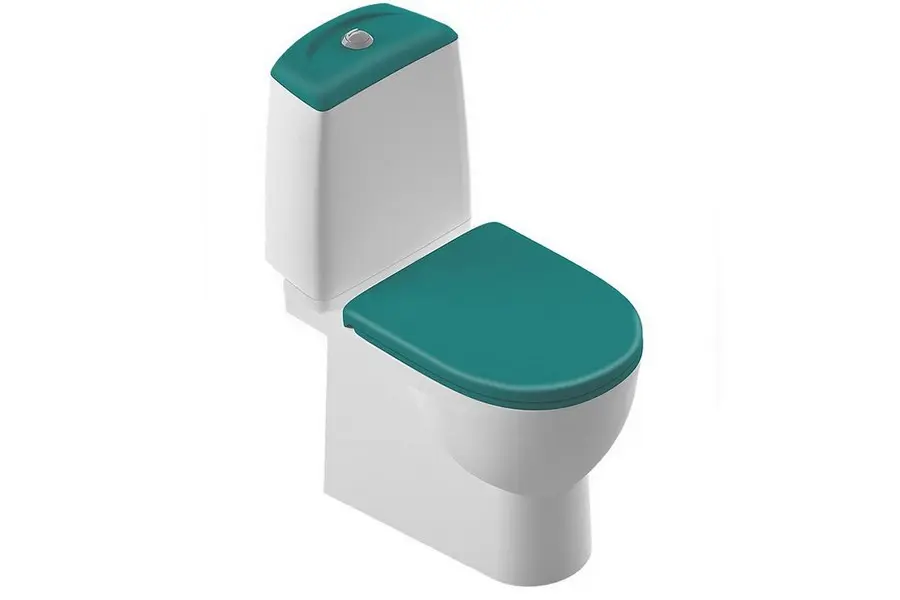 Унитаз-компакт Sanita Luxe Best с бирюзовым сиденьем Soft Close Унитаз-компакт Sanita Luxe Best с бирюзовым сиденьем Soft Close