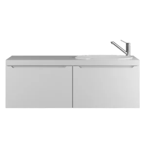 Тумба подвесная Uperwood Tanos 120 правая + раковина Bruks  Белый матовый