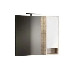 Шкаф зеркальный Comforty Гамбург 90 Белый / Дуб сонома 4142227