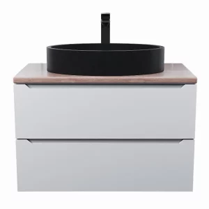 Тумба подвесная Uperwood Tanos 802 + раковина Rome  Черный / Бук светлый