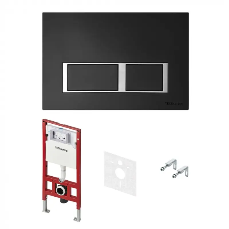 Инсталляция Tece TECEspring для скрытого монтажа с клавишей смыва V Черный S955202 Инсталляция Tece TECEspring для скрытого монтажа с клавишей смыва V Черный S955202