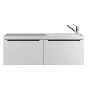 Тумба подвесная Uperwood Tanos 120 правая + раковина Bruks  Белый / Графит