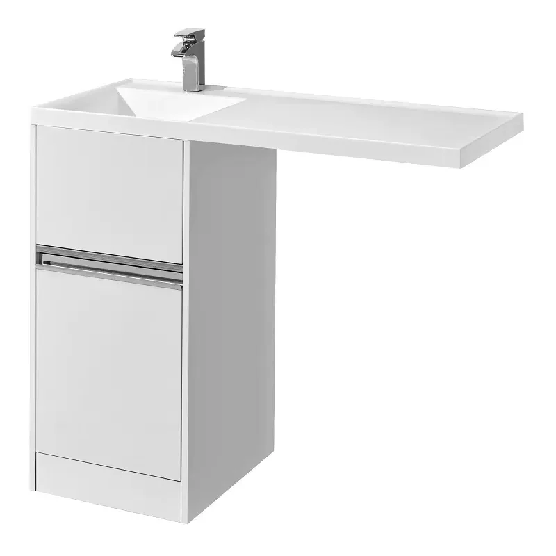 Тумба напольная с раковиной Aquaton Лондри левая 42х50 с левой раковиной Лондри Белый 1A2360K1LH010 Тумба напольная с раковиной Aquaton Лондри левая 42х50 с левой раковиной Лондри Белый 1A2360K1LH010