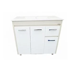 Тумба напольная Comforty Тулуза 90 + раковина Белый / Сосна 4152036