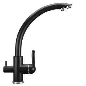 Смеситель для кухни Ulgran Classic U-017 с подключением к фильтру U-017-344 Ультра-чёрный