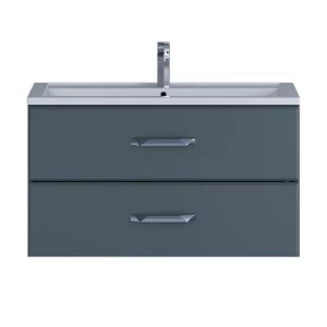 Тумба подвесная Uperwood Foster 89 + раковина  Серый графит