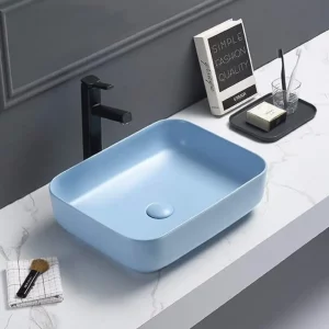 Раковина накладная Comforty T-Y9378 50х39 Голубой матовый 00-00007638