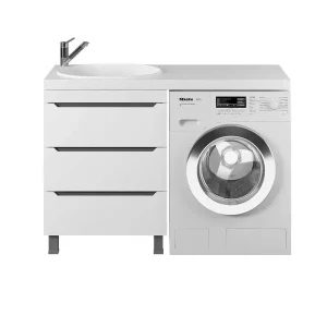 Тумба напольная Uperwood Tanos 120 + раковина Bruks Белый / Графит