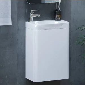 Тумба подвесная Uperwood Bio 39,5 + раковина  Белый глянцевый