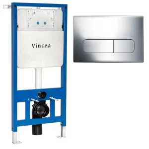 Инсталляция Vincea 601 для скрытого монтажа + клавиша смыва 002 Хром глянцевый VIS-601+VFP-002CH