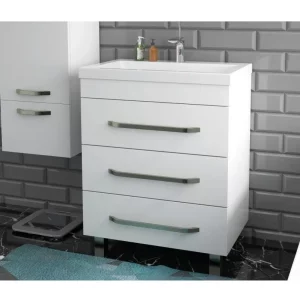 Тумба напольная Эстет Рава  89,8 с раковиной Белый рава90-3