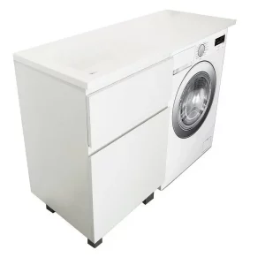 Тумба напольная Эстет Dallas Luxe под стиральную машину 110 с раковиной Белый ФР-00001965