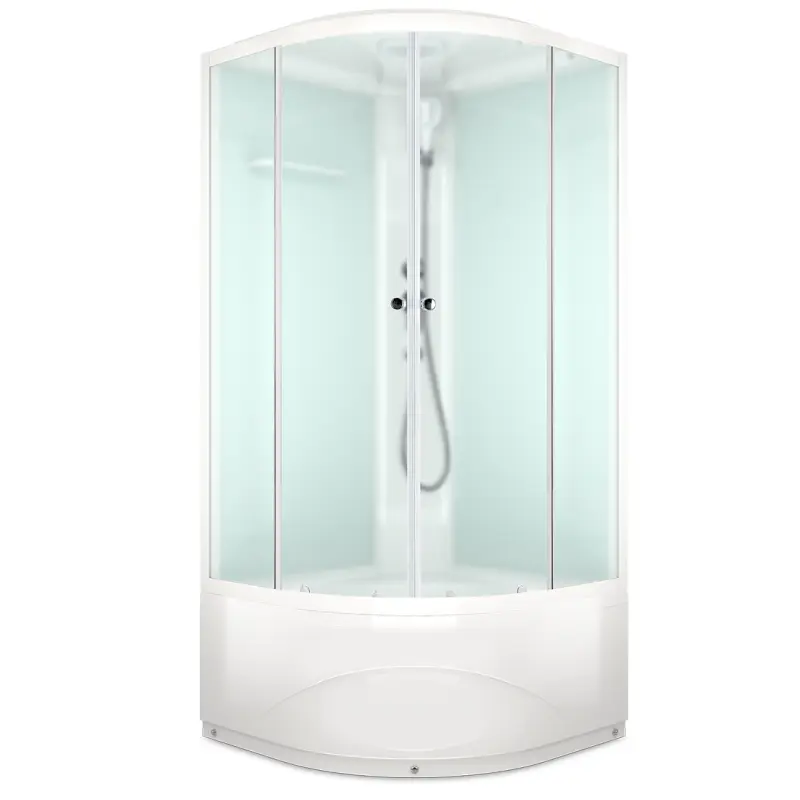 Душевая кабина Domani-Spa Delight Slim high без электрики 100х100 Белый, Поддон высокий Душевая кабина Domani-Spa Delight Slim high без электрики 100х100 Белый, Поддон высокий