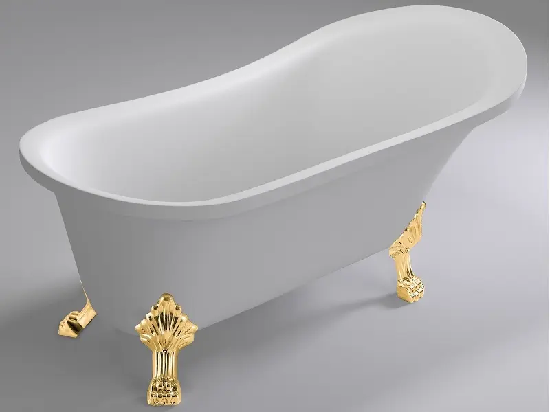 Ванна акриловая Comforty BA 160х72 ножки + донный клапан золото Белый BA102GL Ванна акриловая Comforty BA 160х72 ножки + донный клапан золото Белый BA102GL