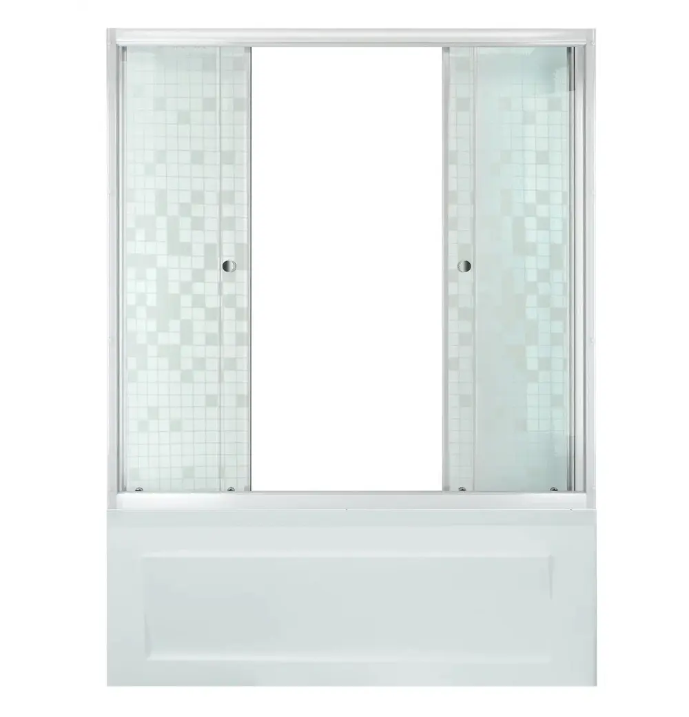 Шторка для ванны Triton Аква 170см с узором Мозаика, Белый / Матовое Шторка для ванны Triton Аква 170см с узором Мозаика, Белый / Матовое