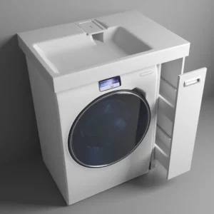 Тумба напольная Эстет Riga Luxe под стиральную машину 80 с раковиной Белый ФР-00009661