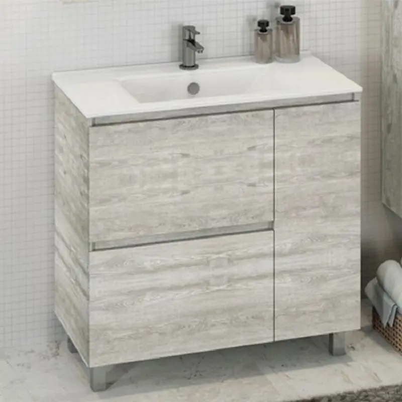 Тумба напольная Comforty Верона 90 + раковина Дуб белый 00-00001972CF Тумба напольная Comforty Верона 90 + раковина Дуб белый 00-00001972CF