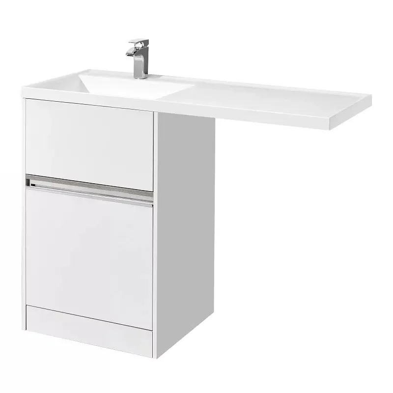 Тумба напольная с раковиной Aquaton Лондри левая 57х50 с левой раковиной Лондри Белый 1A2359K1LH010 Тумба напольная с раковиной Aquaton Лондри левая 57х50 с левой раковиной Лондри Белый 1A2359K1LH010