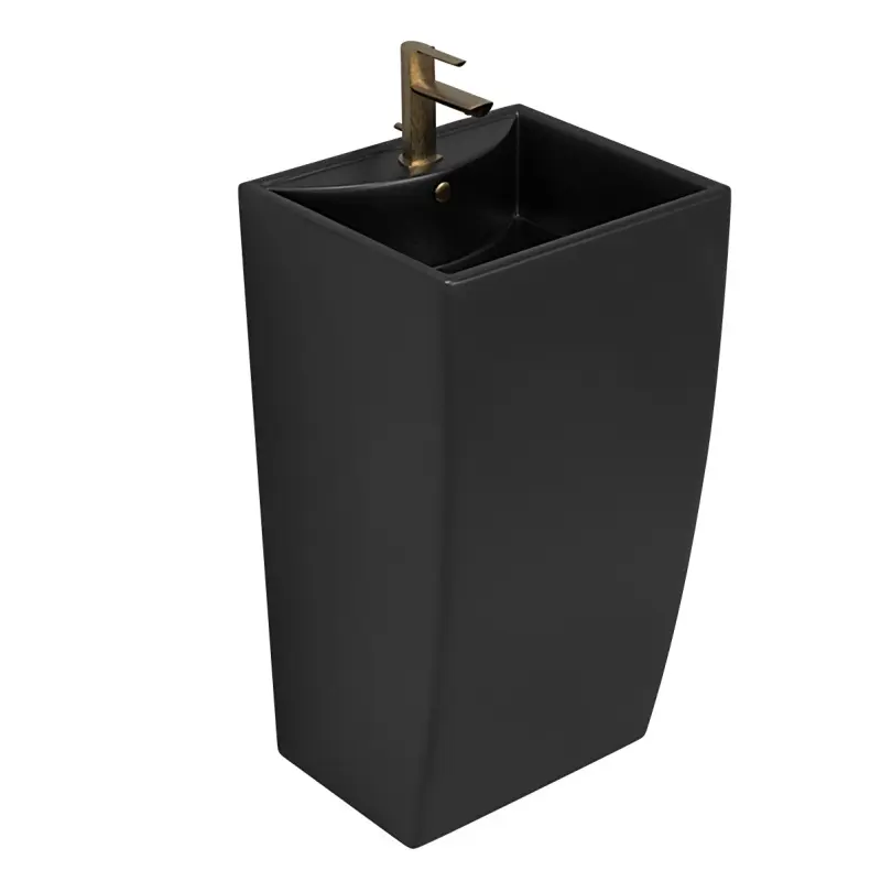 Раковина напольная Azario Comella 48х42 Черный матовый AZ-314MB Раковина напольная Azario Comella 48х42 Черный матовый AZ-314MB