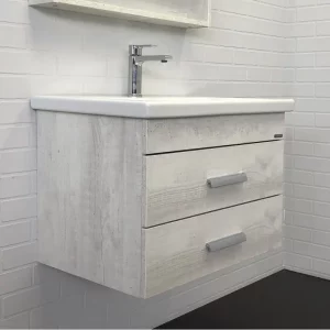 Тумба подвесная Comforty Никосия 70 + раковина Дуб светлый 00-00005792CF