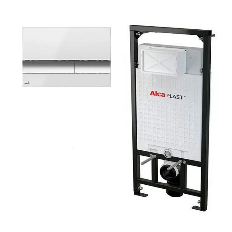 Комплект системы инсталляции Alcaplast Sadroмodul для сухой установки высота 1,2 м с кнопкой смыва белая/хром Комплект системы инсталляции Alcaplast Sadroмodul для сухой установки высота 1,2 м с кнопкой смыва белая/хром