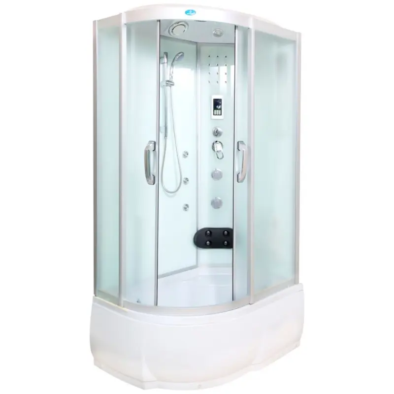 Душевая кабина Водный мир 110х80, Хром / Матовое, Высокий поддон правая Душевая кабина Водный мир 110х80, Хром / Матовое, Высокий поддон правая