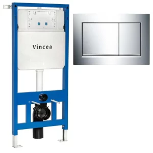 Инсталляция Vincea 601 для скрытого монтажа + клавиша смыва 001 Хром глянцевый VIS-601+VFP-001CH