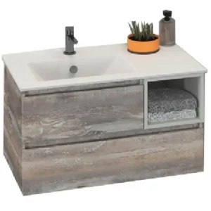 Тумба подвесная Comforty Турин 90,5 + раковина Дуб 00004137135CF