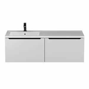 Тумба подвесная Uperwood Tanos 120 левая без раковины  Белый / Графит