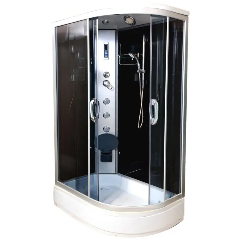 Душевая кабина Водный мир 120х80, Хром / Тонированное, Низкий поддон левая Душевая кабина Водный мир 120х80, Хром / Тонированное, Низкий поддон левая