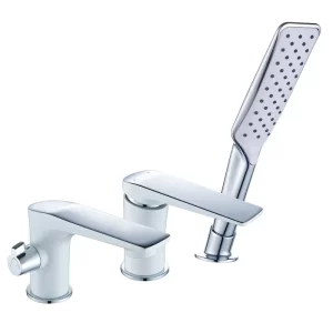 Смеситель на борт ванны Lemark Allegro LM5945CW Хром / Белый