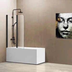 Шторка для ванны Vincea Walk-In VSB-12 114 Черный / Прозрачное VSB-12114CLB