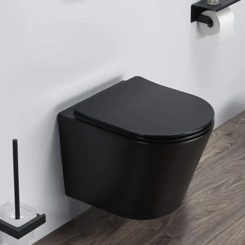 Унитаз подвесной Comforty 105 с сиденьем Черный матовый 00-00007650 Унитаз подвесной Comforty 105 с сиденьем Черный матовый 00-00007650
