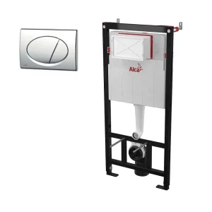 Инсталляция Alcadrain Sadromodul для скрытого монтажа унитаза с клавишей смыва Хром глянцевый SET 3v1 AM101/1120+M71-001 Инсталляция Alcadrain Sadromodul для скрытого монтажа унитаза с клавишей смыва Хром глянцевый SET 3v1 AM101/1120+M71-001