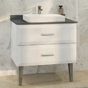 Тумба напольная Comforty Империя 80 + раковина Белый / Серый 00-00004025 Тумба напольная Comforty Империя 80 + раковина Белый / Серый 00-00004025