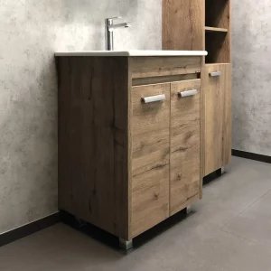 Тумба напольная Comforty Марио 61 + раковина Дуб темный 00-00004155 Тумба напольная Comforty Марио 61 + раковина Дуб темный 00-00004155