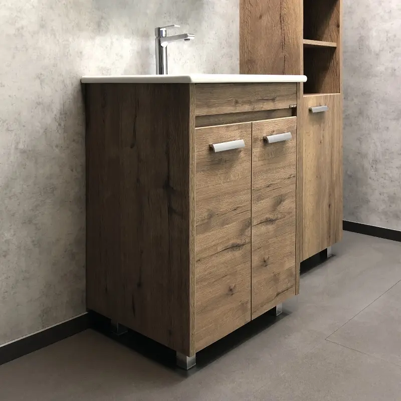 Тумба напольная Comforty Марио 61 + раковина Дуб темный 00-00004155 Тумба напольная Comforty Марио 61 + раковина Дуб темный 00-00004155