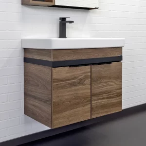 Тумба подвесная Comforty Соло 70,5 + раковина Дуб темно-коричневый 00-00010978CF