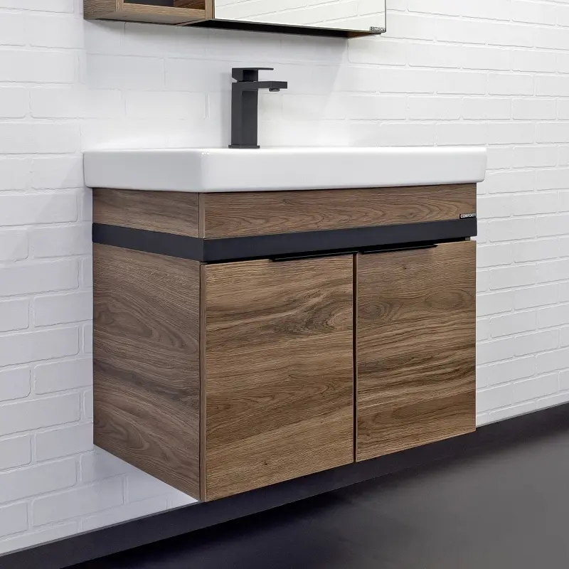 Тумба подвесная Comforty Соло 70,5 + раковина Дуб темно-коричневый 00-00010978CF Тумба подвесная Comforty Соло 70,5 + раковина Дуб темно-коричневый 00-00010978CF