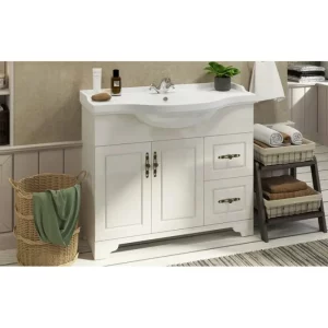 Тумба напольная Comforty Севилья 105 + раковина Слоновая кость 3132627