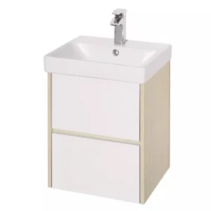 Тумба подвесная с раковиной Aquaton Сканди 43,2х42,7 белый/дуб верона 1A2516K0SDB20