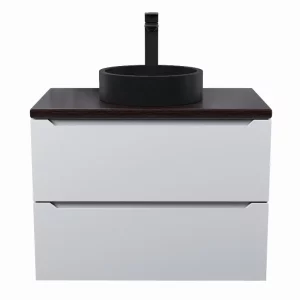 Тумба подвесная Uperwood Tanos 70 + раковина Round  Белый / Бук темный 2910210416