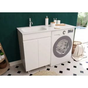 Тумба напольная Эстет Barcelona Luxe под стиральную машину 55 с раковиной Белый ФР-00007065