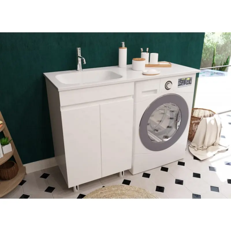 Тумба напольная Эстет Barcelona Luxe под стиральную машину 55 с раковиной Белый ФР-00007065 Тумба напольная Эстет Barcelona Luxe под стиральную машину 55 с раковиной Белый ФР-00007065