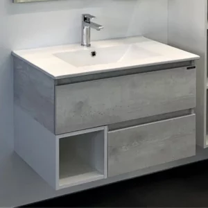 Тумба подвесная Comforty Турин 75,5 + раковина Дуб белый 4147332