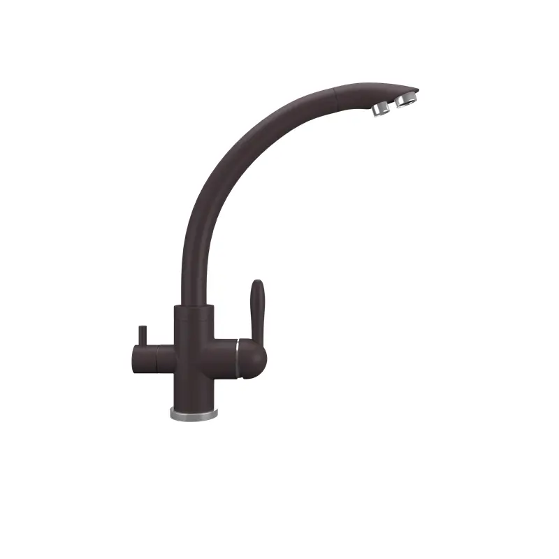 Смеситель для кухни Ulgran Quartz с подключением к фильтру UQ-017-06 Трюфель Смеситель для кухни Ulgran Quartz с подключением к фильтру UQ-017-06 Трюфель