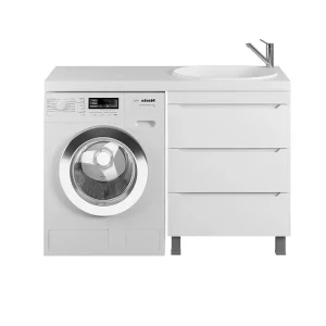 Тумба напольная Uperwood Tanos 120 + раковина Bruks Белый