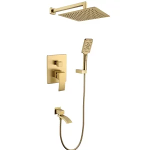 Душевая встройка Grocenberg GB500 + излив Золото матовое GB5007MG