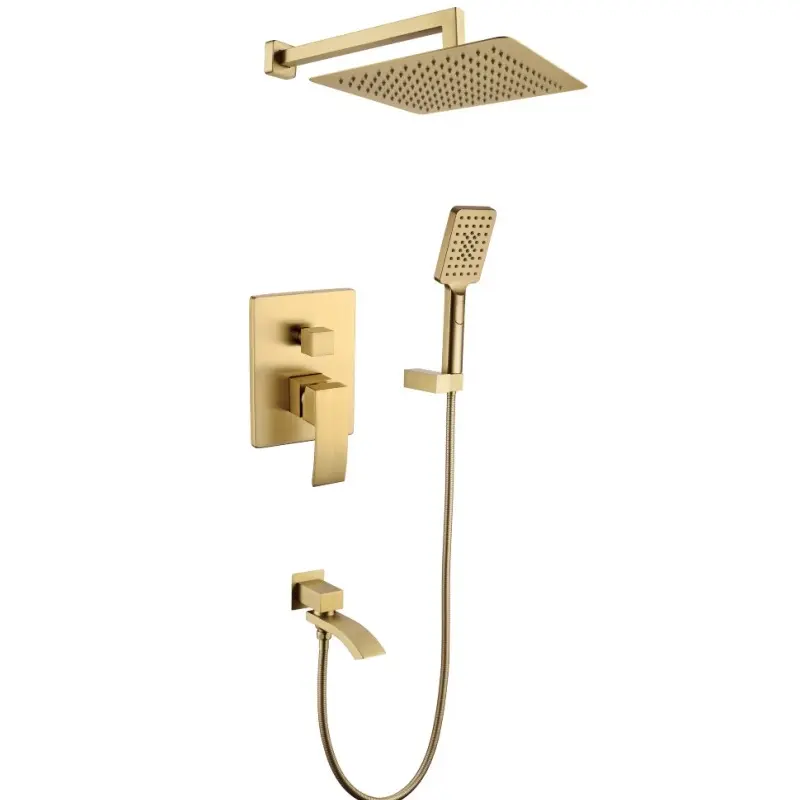 Душевая встройка Grocenberg GB500 + излив Золото матовое GB5007MG Душевая встройка Grocenberg GB500 + излив Золото матовое GB5007MG