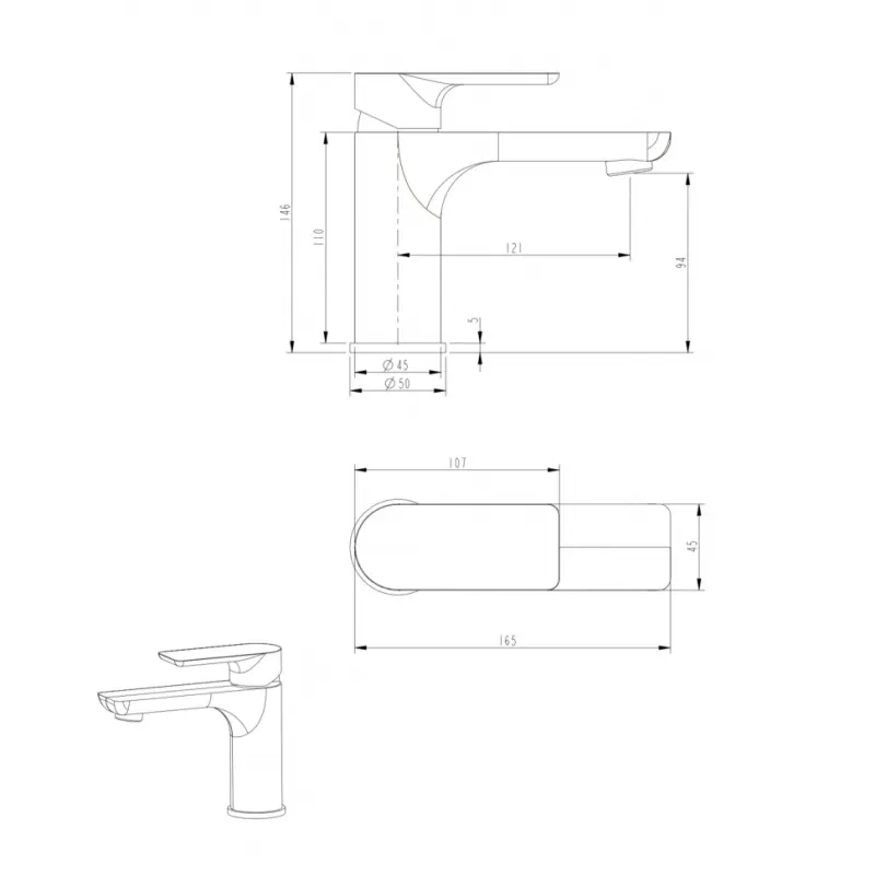 Смеситель для раковины Grocenberg GB200 Золото глянцевое GB2009GO Смеситель для раковины Grocenberg GB200 Золото глянцевое GB2009GO — изображение 2